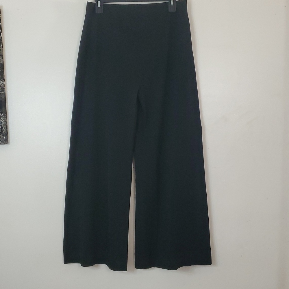 D. Exterior Black Wideleg Highwaisted Pull On Pants Size Extra Large Thin Knit - Picture 6 of 12